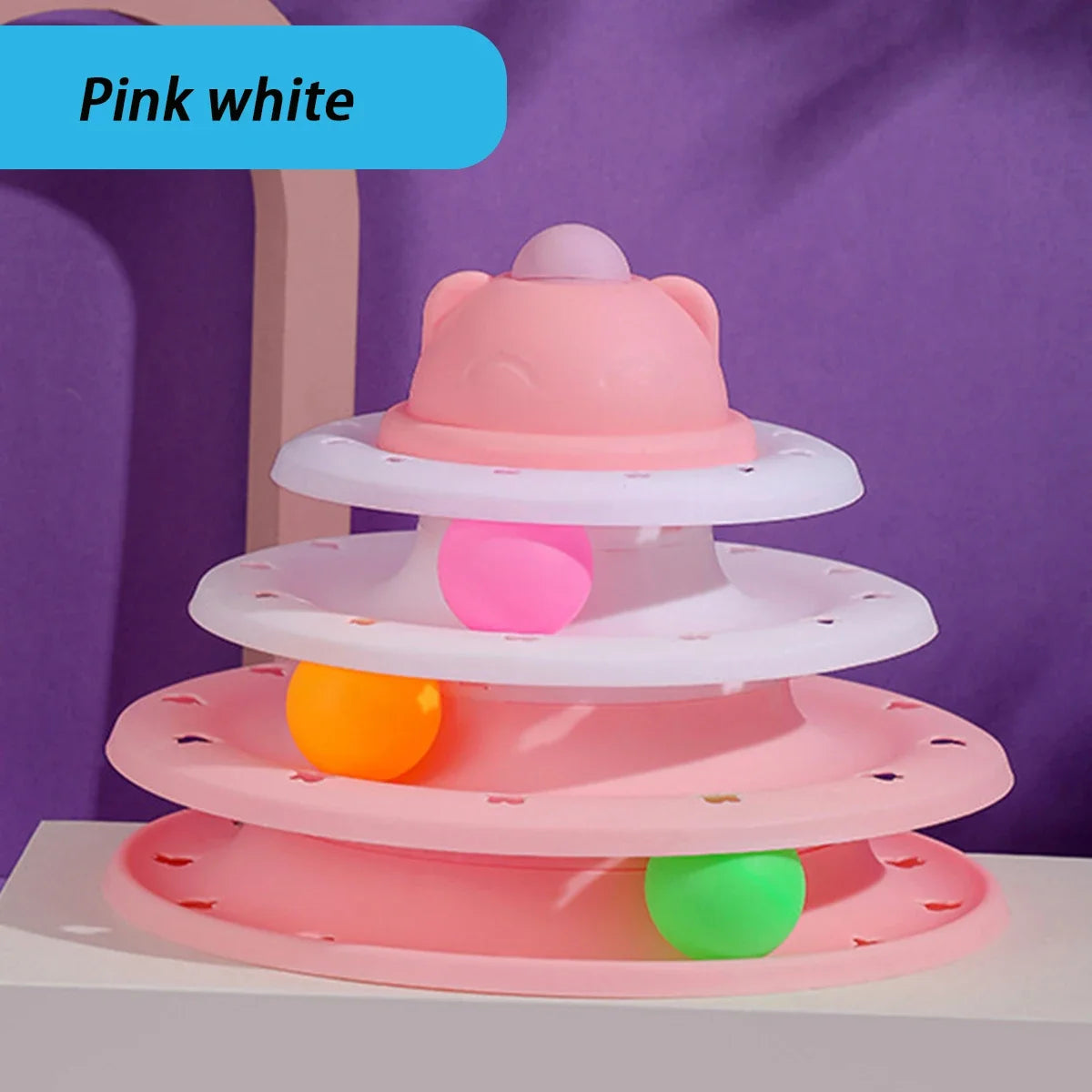 4-Level Cat Tower – Interactive Roller Ball Track