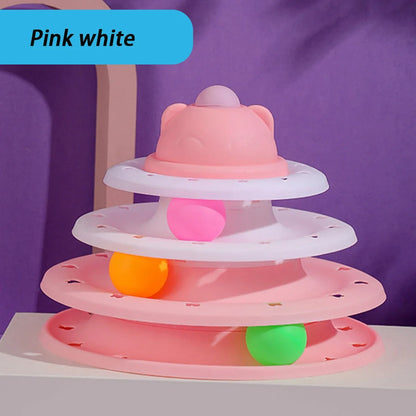 4-Level Cat Tower – Interactive Roller Ball Track