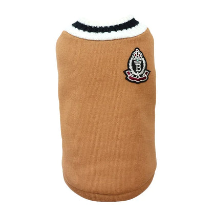 Preppy Pet Sweater – Warm Autumn & Winter Knit Pullover for Cats & Dogs