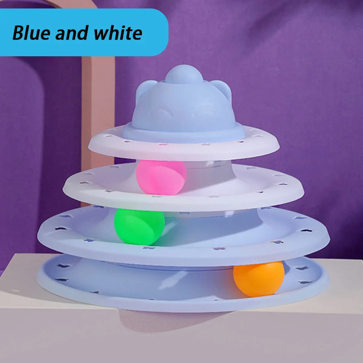 4-Level Cat Tower – Interactive Roller Ball Track