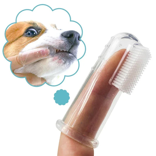 Soft Silicone Pet Finger Toothbrush – Dental Care for Dogs & Cats