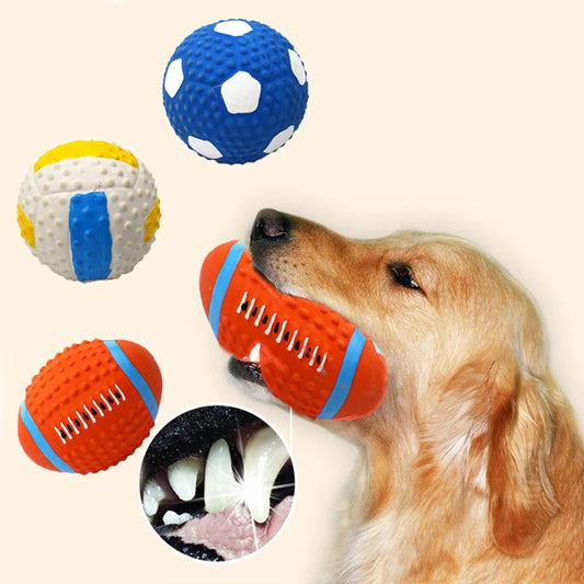 Pet Dog Toys – Latex Squeaky Sports Balls