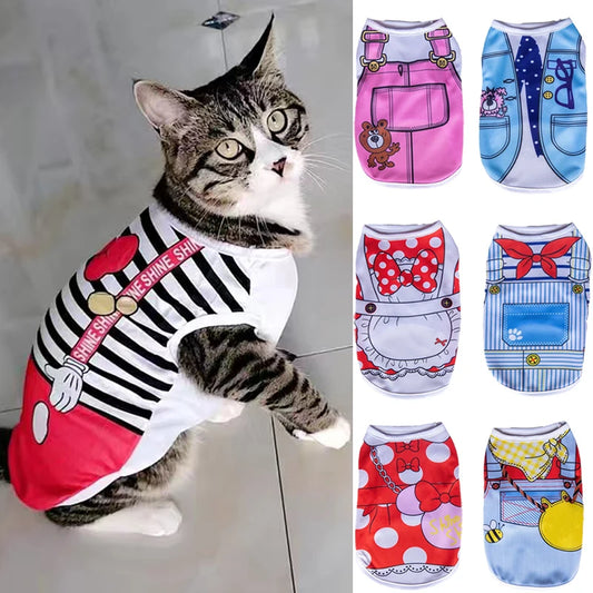 Cartoon Style Cat Vest – Cute Summer Outfits for Cats