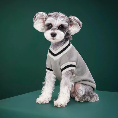 Preppy Pet Sweater – Warm Autumn & Winter Knit Pullover for Cats & Dogs