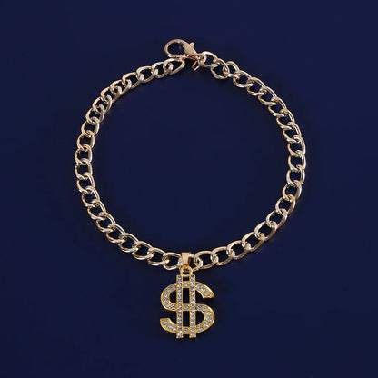Luxury Gold Dollar Pet Necklace – Adjustable Bling Collar for Cats & Small Dogs