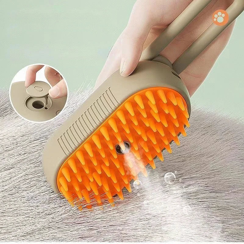 Self-Cleaning Steam Cat Brush – Electric Spray Grooming Tool