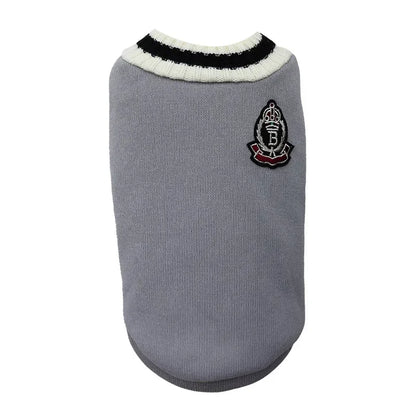 Preppy Pet Sweater – Warm Autumn & Winter Knit Pullover for Cats & Dogs