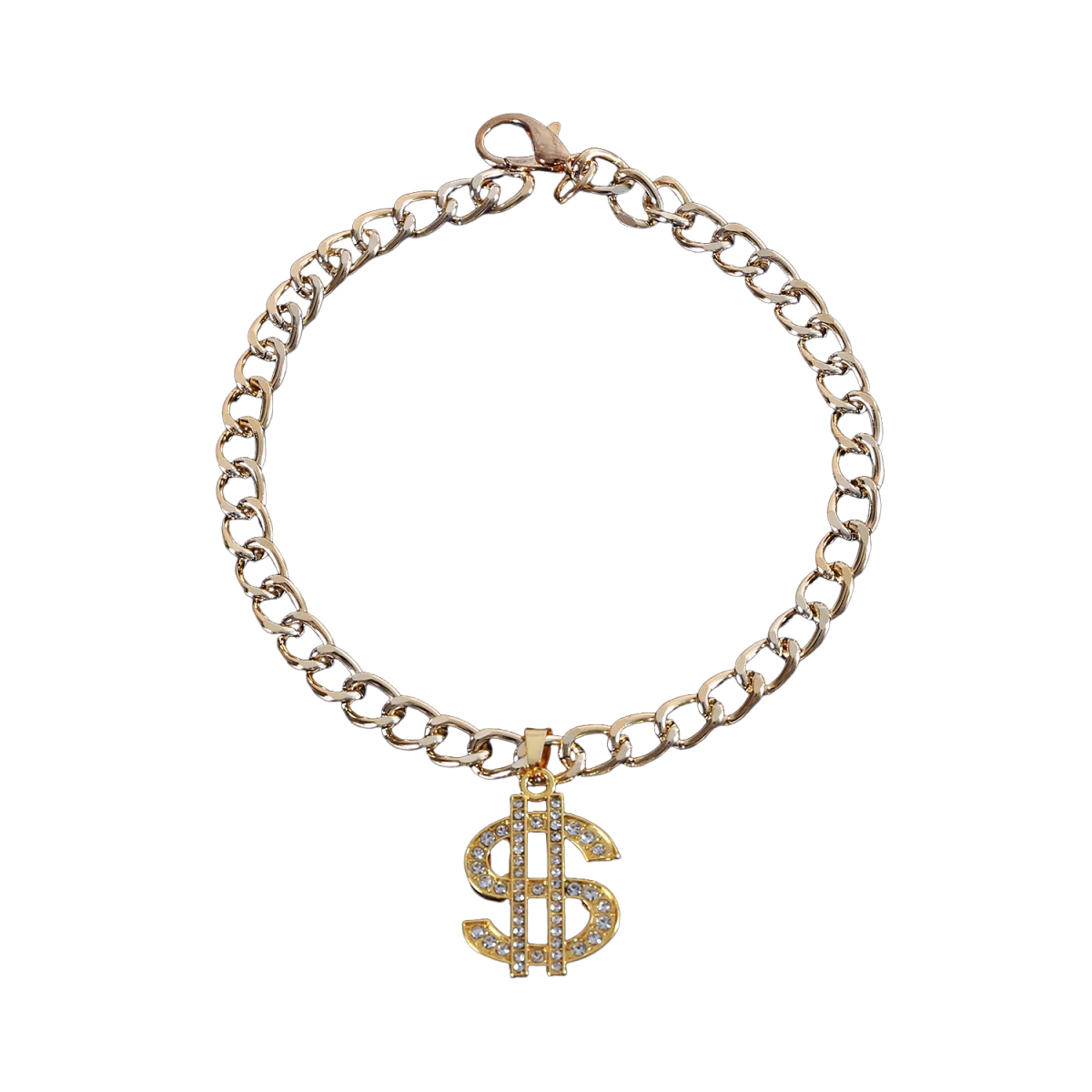 Luxury Gold Dollar Pet Necklace – Adjustable Bling Collar for Cats & Small Dogs