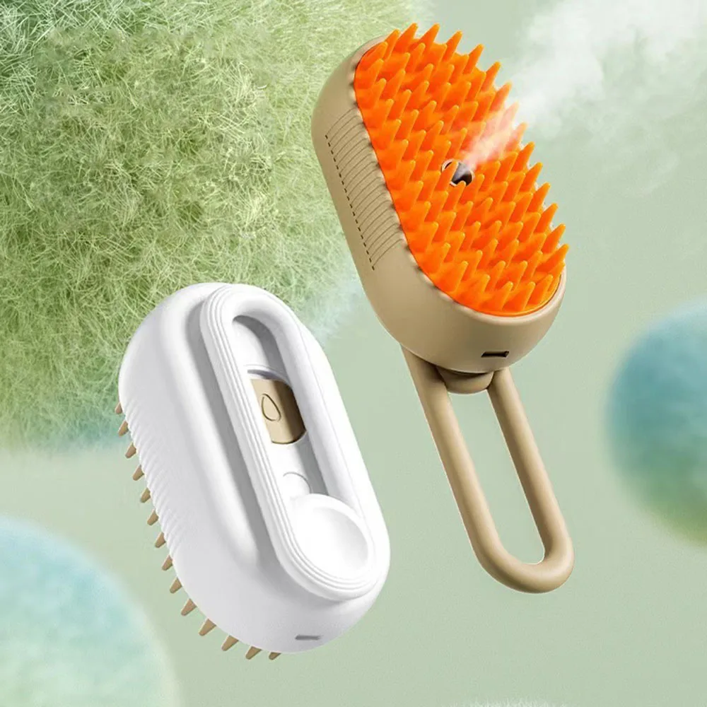 Self-Cleaning Steam Cat Brush – Electric Spray Grooming Tool
